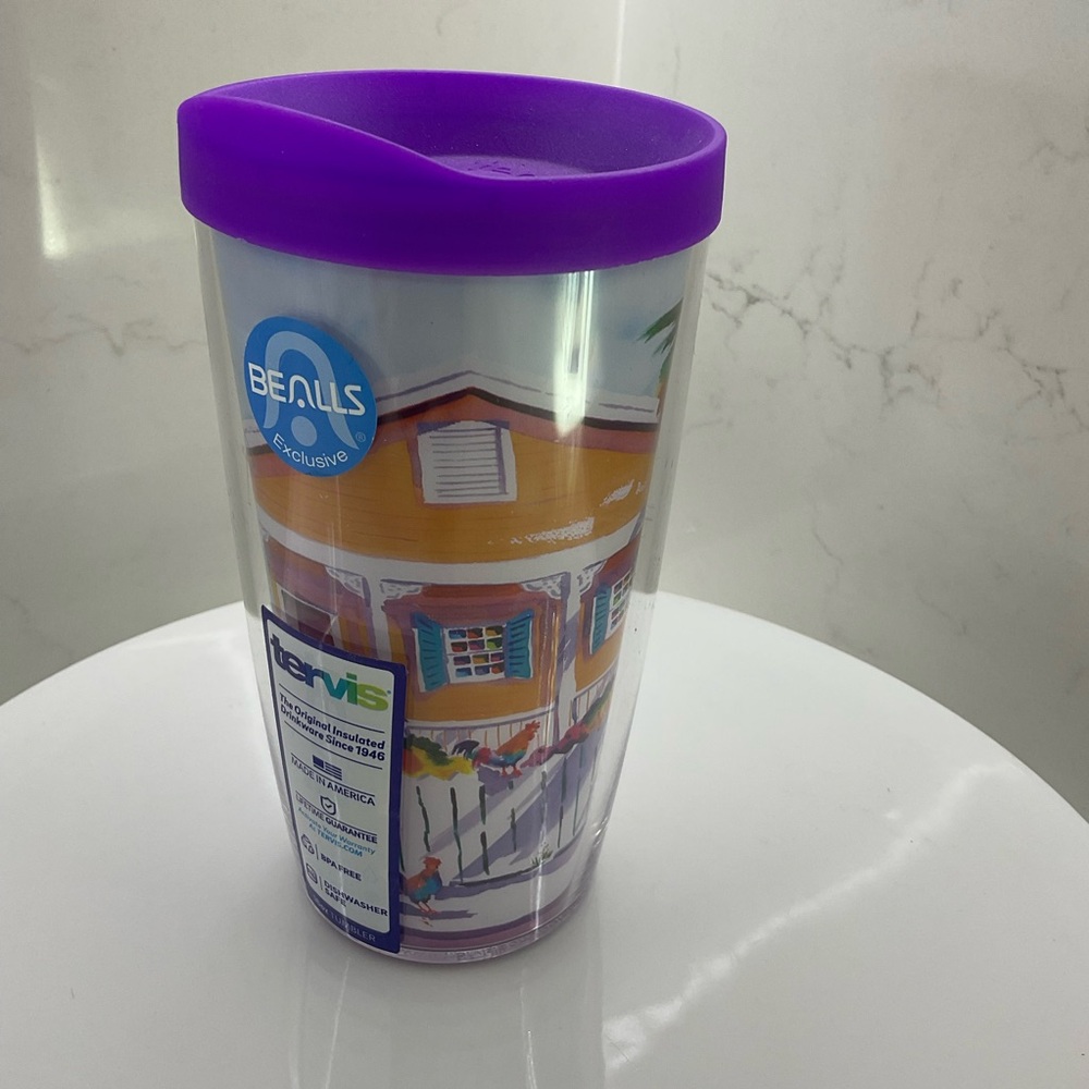 Tervis Key West Ellen Neguey Watercolor Art 16oz tumbler with lid NWT